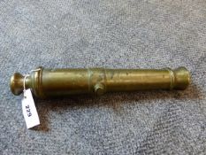 AN 18th/19th.C.BRONZE SIGNAL CANNON BARREL. L.38cms.