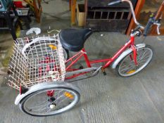 A GOOD QUALITY ADULT PEDAL TRICYCLE BY MISSION.