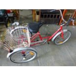 A GOOD QUALITY ADULT PEDAL TRICYCLE BY MISSION.