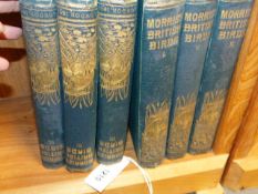 F O MORRIS. A HISTORY OF BRITISH BIRDS, LONDON 1891, 6 VOLS IN GILT STAMPED GREEN CLOTH.