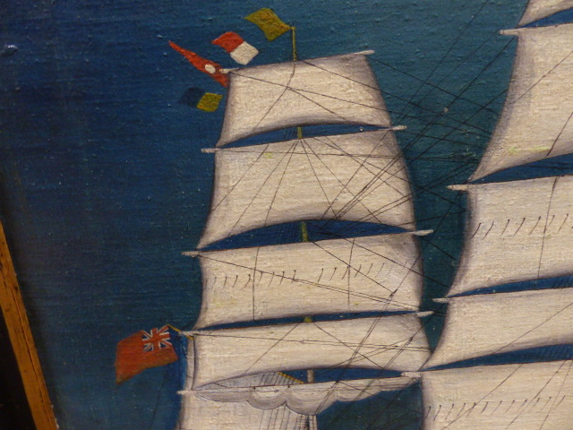 ENGLISH NAIVE SCHOOL. THE SHIP FLINTSHIRE OF LIVERPOOL OFF THE LIZARD, W.LEWIS MASTER, OIL ON - Image 6 of 8