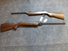 A WESTLAKE AIR RIFLE WITH NO TRIGGER GUARD AND A SERIES 70 MODEL 75 AIR RIFLE. (2)