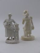 DERBY PORCELAIN TWO SMALL BISQUE FIGURES.