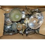 A LARGE COLLECTION OF EPNS, SILVER PLATED WARE,ETC.