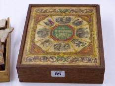 A 19th.C. DISSECTED MAP OF ENGLAND AND WALES JIGSAW (CASED) TOGETHER WITH A BOXED SET OF