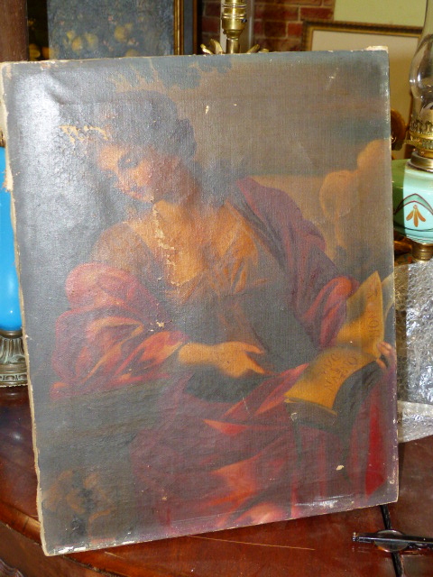 ITALIAN SCHOOL (LATE 19th/EARLY 20th.C.) CLASSICAL LADY READING, INDISTINCTLY SIGNED VINCENZO - Image 6 of 14