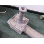 AN ANTIQUE LEAD PUMP HEAD DATED W.P.1826.