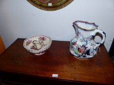 A BING & GRONDAHL JUG, A MASON'S BOWL AND A MASON'S LARGE JUG. (3)