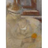 BEATRICE HOW (1867-1932) MOTHER AND CHILD, WATERCOLOUR AND PASTELS. 60 x 44cms.