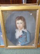 18th/19th.C.FRENCH SCHOOL. PORTRAIT OF THE YOUNG KING, PASTEL. 60 x 49cms.