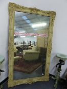 A LARGE FRENCH LOUIS XV STYLE PAINTED MIRROR. 208 x 120cms.