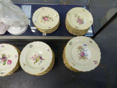 A ROYAL COPENHAGEN PART DINNER SERVICE COMPRISING SIXTEEN DISHES, Dia 25cms. EIGHTEEN SMALLER