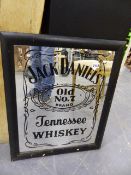 A VINTAGE STYLE JACK DANIELS ADVERTISING MIRROR.