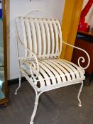 A PAIR OF FRANCOIS CARRE SPRUNG STEEL SEATED SQUARE FRAMED ARMCHAIRS.(C.1920'S)