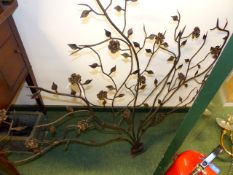 A WELL MADE WROUGHT IRON ART NOUVEAU STYLE FLORAL SCULPTURE.