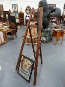 A VINTAGE PINE EASEL BACK PICTURE STAND.