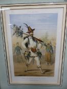 FIVE ANTIQUE COLOUR PRINTS OF MILITARY TYPES BY J.G.RENARD , KNOWN AS DRANER, 1833-1923, SIZES VARY.