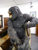 A VERY IMPRESSIVE "LIFE SIZE" FIGURE OF KING KONG. ORIGINALLY USED AS A PROMOTIONAL FIGURE FOR THE