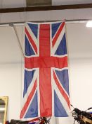 A UNION JACK AND A RED ENSIGN