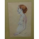 AARON SHIKLER (1922-2015) AMERICAN, A HALF LENGTH NUDE STUDY, SIGNED AND DATED '82, PASTELS. 24.5