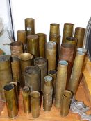 VARIOUS BRASS MILITARY SHELL CASES, ETC. (QTY)