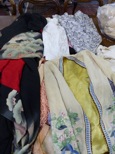 A JAPANESE VINTAGE KIMONO, OTHER ORIENTAL TEXTILES, VARIOUS COSTUME,ETC.