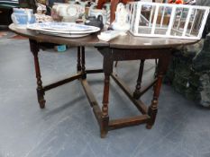 A GROUP OF THREE 18th.C.COUNTRY COTTAGE GATELEG TABLES.