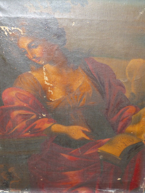 ITALIAN SCHOOL (LATE 19th/EARLY 20th.C.) CLASSICAL LADY READING, INDISTINCTLY SIGNED VINCENZO