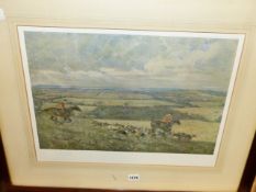 AFTER LIONEL EDWARDS (1878-1966) (ARR) THE SINNINGTON AT ROOKBARUGH, SIGNED IN PENCIL, COLOUR PRINT.