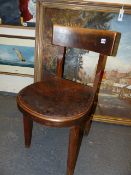 AN UNUSUAL BENTWOOD LEATHER SEATED SIDE CHAIR.