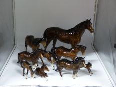 A GROUP OF BESWICK HORSES, PONYS AND FOALS