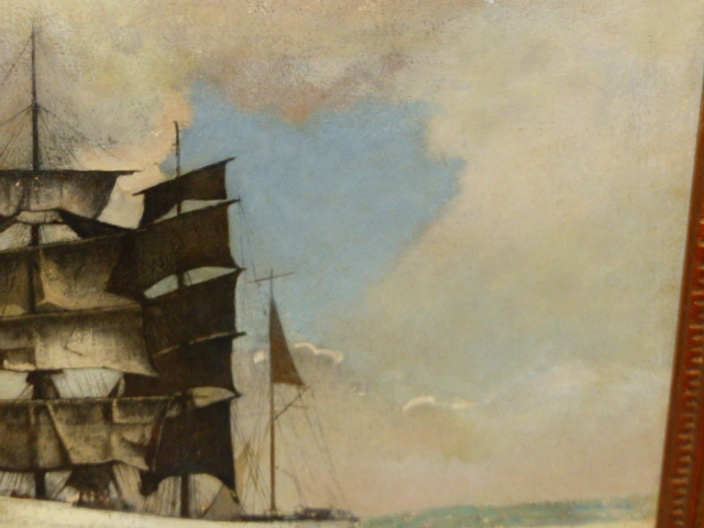 BERTRAM NICHOLS (1883-1974) (ARR) BARQUE, OIL ON BOARD. 39.5 x 60cms. - Image 4 of 6