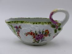 A DERBY PORCELAIN LEAF SAUCE BOAT.