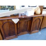 A VICTORIAN MAHOGANY SIDEBOARD.