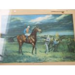 A LARGE SPORTING PRINT OF RACE HORSE PERSIAN WAR.