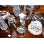 VARIOUS GLASS AND PLATEDWARE,ETC.