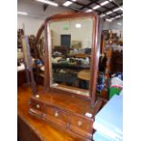 A 19th.C.MAHOGANY DRESSING MIRROR.