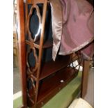 A VICTORIAN STYLE MAHOGANY WALL SHELF.