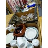 A QTY OF PLATEDWARE AND HOUSEHOLD ASSORTED.