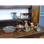 A QTY OF COPPER AND BRASSWARES