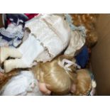 A LARGE COLLECTION OF GOOD QUALITY BISQUE HEAD COSTUME DOLLS.