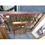 TWO VINTAGE STYLE ADVERTISING MIRRORS.
