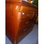 A GOOD GEORGIAN MAHOGANY CHEST ON CHEST WITH BOXWOOD INLAY DECORATION.