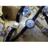 A SELECTION OF WATCHES TO INLCLUDE A 14ct GOLD LONGINES FURTHER 9ct GOLD WATCHES, ETC.
