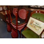 FOUR FRENCH STYLE SIDE CHAIRS AND A NURSING CHAIR.