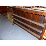 THREE 19th.C.OAK DRESSER RACKS.