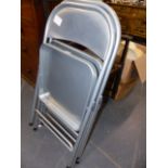 TWO AS NEW FOLDING METAL CHAIRS.