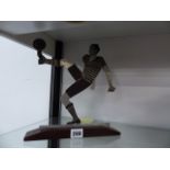 A FRENCH ART DECO LUCIEN GERFAUX SIGNED METAL FOOTBALLER.