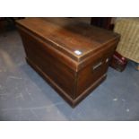 A VICTORIAN PINE BLANKET BOX.