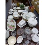 A NORITAKE DINNER SERVICE AND OTHER CHINA AND GLASSWARE.